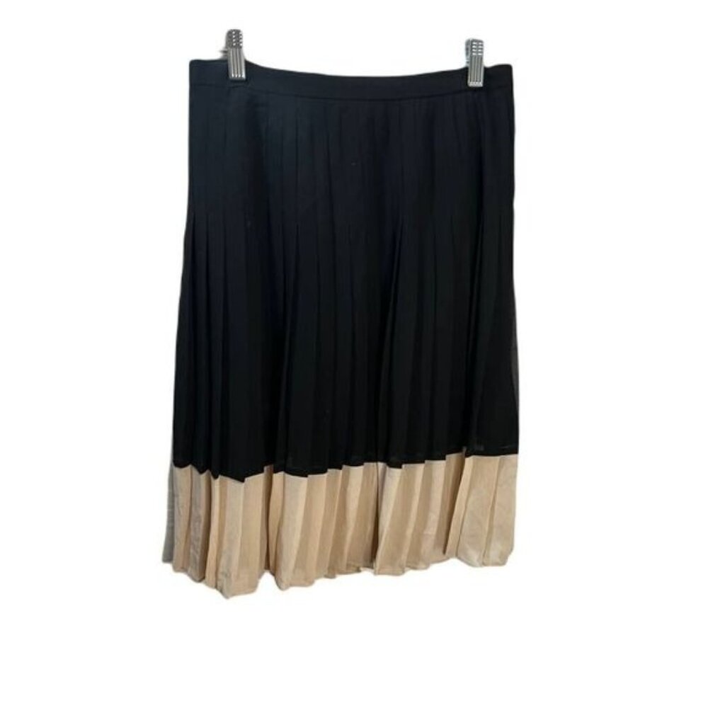 Ann Taylor Pleated Midi Skirt Colorblock‎ Size 4 NEW